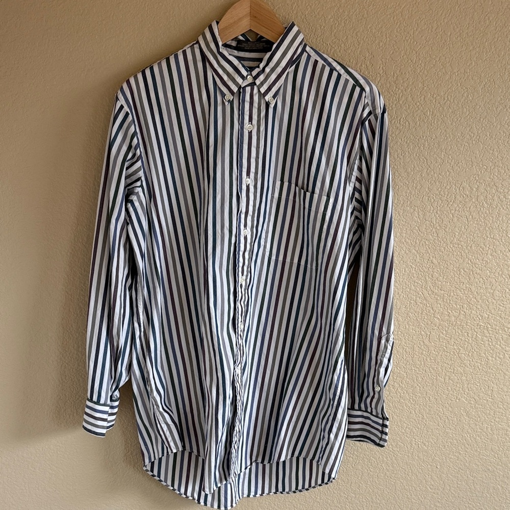 Men's Courtenay  Striped Cotton Oxford Shirt